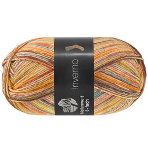 Lana Grossa MEILENWEIT 8-FACH 150g Inverno | 9990-vanilje/safrangul/laks/oransje/rosa/lys blå/mauve/gråbrun
