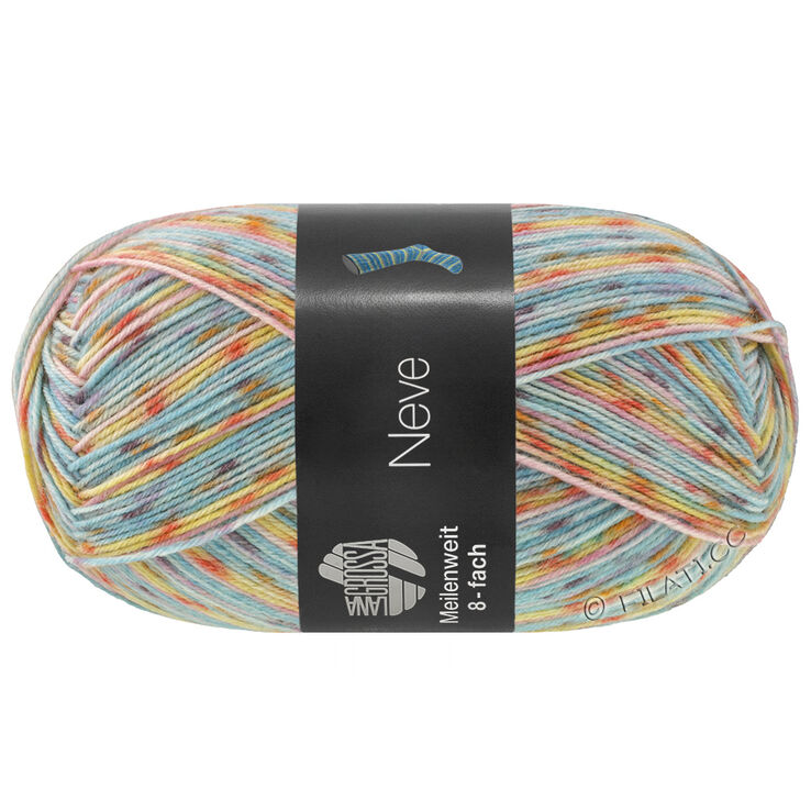 Lana Grossa MEILENWEIT 8-FACH 150g Neve | 9992-mynte/rosa/gul/oransje/syrin/aubergine