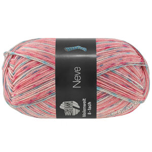 Lana Grossa MEILENWEIT 8-FACH 150g Neve | 9993-rosa/pink/blå/hvit/mynte