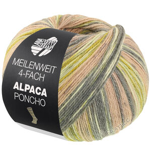 Lana Grossa MEILENWEIT 100g Alpaca Poncho | 2724-sølvgrå/lys grå/mørk grå/lys oliven/sandbeige