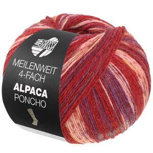 Lana Grossa MEILENWEIT 100g Alpaca Poncho | 2727-vinrød/rødfiolett/plommeblå/kiwi/rosa