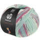 Lana Grossa MEILENWEIT 100g Cashmere Pista | 142-mynte/turkis/hvit/grå/lys blå/fuksia stripet