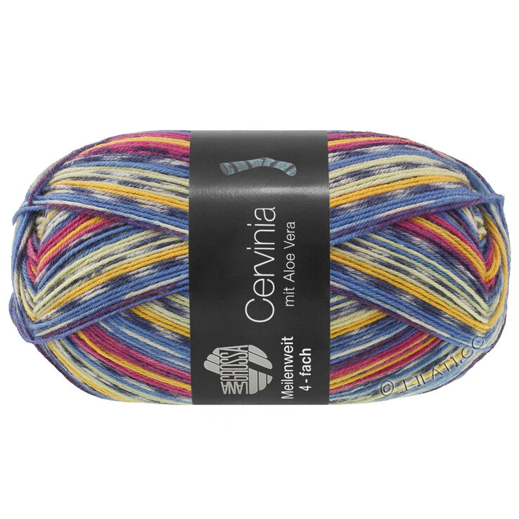 Lana Grossa MEILENWEIT 100g Cervinia | 1701-blekkblå/himmelblå/ecru/aubergine/bærrød/burgunder/gul/jeans/limett