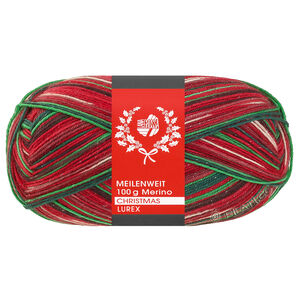 Lana Grossa MEILENWEIT 100g Merino Christmas Lurex | 6809-lys grønn/mørk brun/oransje/hvit/mørk rød/mørk grønn