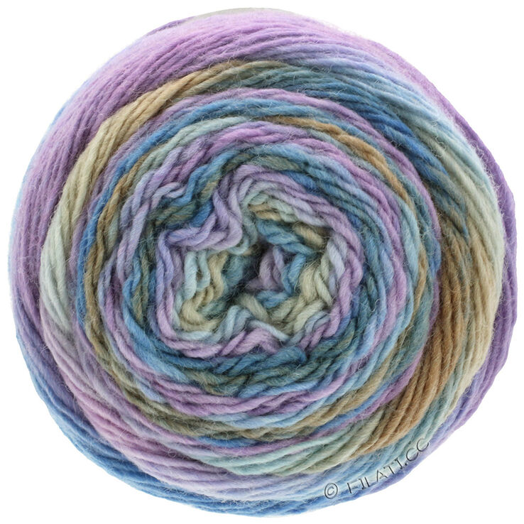 Lana Grossa MEILENWEIT 100g Color Mix Multi | 8002-gråbrun/grège/beigegrå/kornblomst/syrin/pastellblå