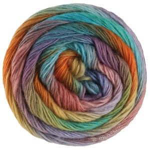 Lana Grossa MEILENWEIT 100g Color Mix Multi | 8020-olivengrønn/petrol/blålilla/rødlila/pistasj/jade/turkis/plomme/teglsteinrød/gul/oransje
