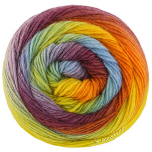 Lana Grossa MEILENWEIT 100g Color Mix Multi | 8024-rødbrun/gråbrun/grågrønn/sennepgul/oransje/mørk brun/bjørnebær/petrol