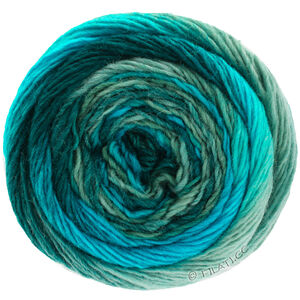Lana Grossa MEILENWEIT 100g Color Mix Soft | 8052-mørk petrol/petrolblå/petrolgrønn/lys petrol/mynte
