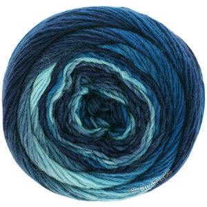 Lana Grossa MEILENWEIT 100g Color Mix Soft | 8055-stålblå/gråblå/lys blå/himmelblå/middelsblå/mørk blå