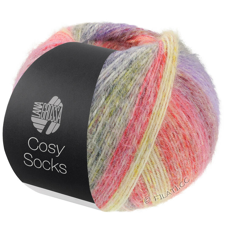 Lana Grossa MEILENWEIT 100g Cosy Socks Dream | 251-terrakotta/sennep/mørk grå/blåfiolett/lilla/mørk rød/rød