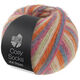 Lana Grossa MEILENWEIT 100g Cosy Socks Multi Stripes | 154-mørk grå/gråblå/fuksia/lysende grønn/creme/oransje