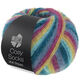 Lana Grossa MEILENWEIT 100g Cosy Socks Multi Stripes | 155-mørk petrol/lys turkis/gul/orkide/gråfiolett