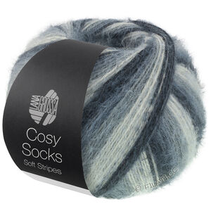 Lana Grossa MEILENWEIT 100g Cosy Socks Soft Stripes | 104-antrasitt/mørk grå/musegrå/lys grå
