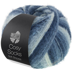 Lana Grossa MEILENWEIT 100g Cosy Socks Soft Stripes | 106-svartblå/gråblå/røykblå/