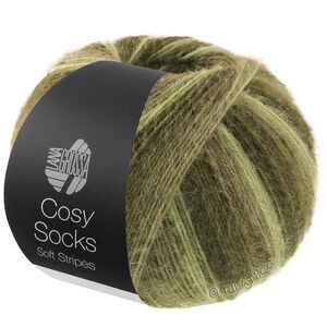 Lana Grossa MEILENWEIT 100g Cosy Socks Soft Stripes | 107-lys grønn/resedagrønn/grågrønn/mosegrønn
