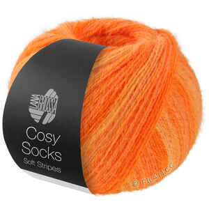 Lana Grossa MEILENWEIT 100g Cosy Socks Soft Stripes | 112-blekoransje/mandarine/oransje