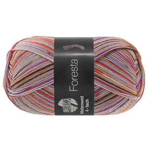 Lana Grossa MEILENWEIT 100g Foresta | 5321-grålilla/fuksia/beige/mørk brun/lakseoransje/rød