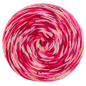 Lana Grossa  | 01-bringebærrød/pink/råhvit/sart gul