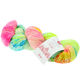 Lana Grossa MEILENWEIT 100g Merino Hand-dyed | 301-råhvit/neongul/mørk petrol/rød/bringebær