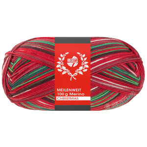 Lana Grossa MEILENWEIT 100g Merino Christmas | 6806-lys grønn/mørk brun/oransje/hvit/mørk rød/mørk grønn