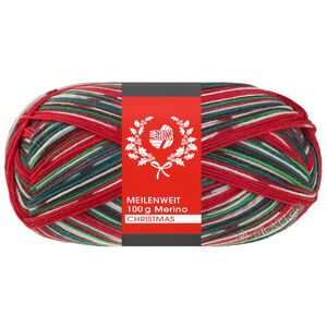 Lana Grossa MEILENWEIT 100g Merino Christmas | 6808-hvit/mørk grønn/mørk brun/oransje/mørk rød/lys grønn