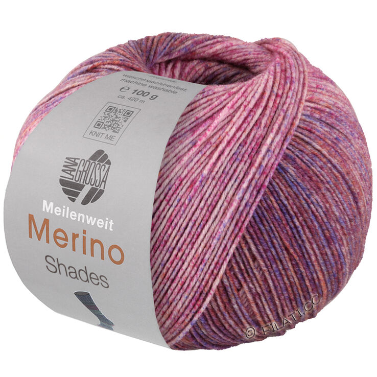 Lana Grossa MEILENWEIT 100g Merino Extrafine Shades | 7224-rosa/pink/oker/blåfiolett/mørk rød
