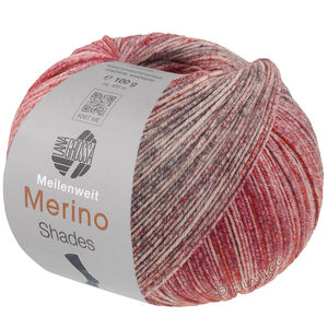 Lana Grossa MEILENWEIT 100g Merino Extrafine Shades | 7236-lys grå/mørk grå/vinrød/burgunder/plomme