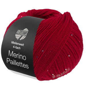 Lana Grossa MEILENWEIT 100g Merino Paillettes | 2303-rød
