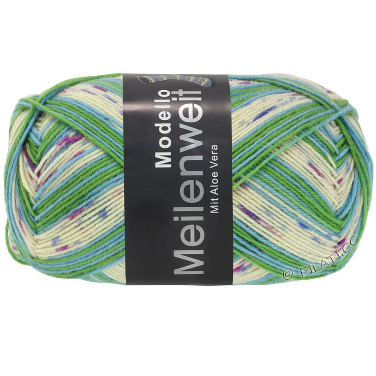 Lana Grossa MEILENWEIT 100g Modello | 4371-creme/fiolett/fuksia/himmelblå/jade