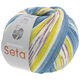 Lana Grossa MEILENWEIT 100g Seta Adriana | 3248-råhvit/jeans/dueblå/lys blå/gul/plomme