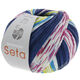 Lana Grossa MEILENWEIT 100g Seta Adriana | 3252-blekk/nattblå/hvit/fuksia/blåturkis/limett