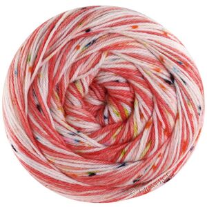 Lana Grossa MEILENWEIT 100g SPOTS | 7045-tomatrød/lys rød/creme/gul/grå/grønn/turkis
