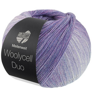 Lana Grossa MEILENWEIT 100g Woolycell Duo | 6004-rødfiolett/gråfiolett/jeans
