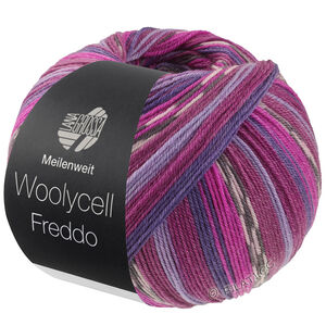 Lana Grossa MEILENWEIT 100g Woolycell Freddo | 6047-rødfiolett/lavendel/mørk fiolett/fuksia/mørk grå/rosa