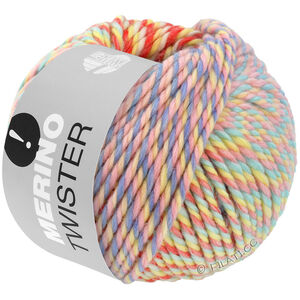 Lana Grossa MERINO TWISTER | 10-hvit/gammelrosa/mynte/lys blå/rosa