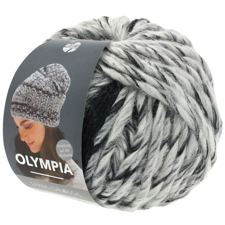 Lana Grossa OLYMPIA Denim | 251-svart/hvit melert/mørk grå/svart