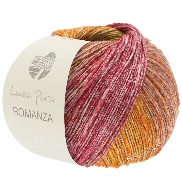 Lana Grossa ROMANZA (Linea Pura) | 01-lin/cyklamen/bær/gråoransje/oransje/gul