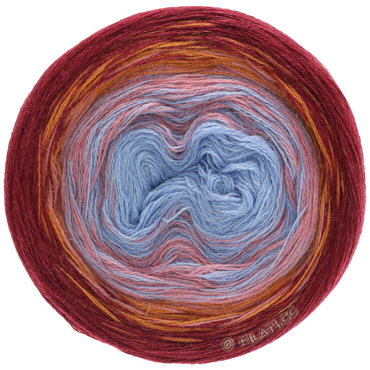 Lana Grossa SHADES OF ALPACA SILK | 301-lys blå/blå/rosa/oransje/bordeaux