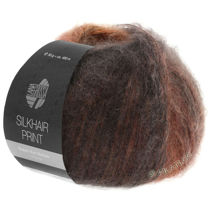 Lana Grossa SILKHAIR Print/Landlust | 351-rødbrun/marone/sjokoladebrun/svartbrun