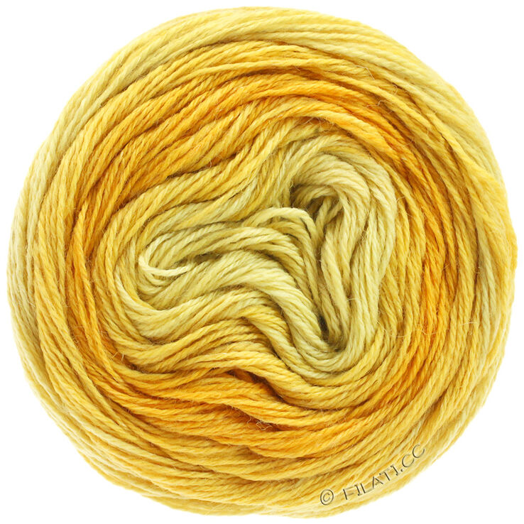 Lana Grossa SLOW WOOL LINO Dégradé | 201-vanilje/eggeplommegul/safrangul