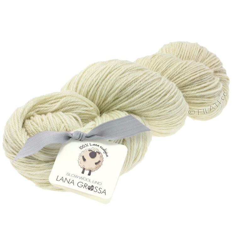 Lana Grossa SLOW WOOL LINO | 01-råhvit