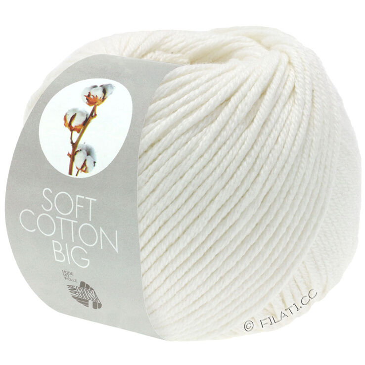 Lana Grossa SOFT COTTON Big | 01-hvit