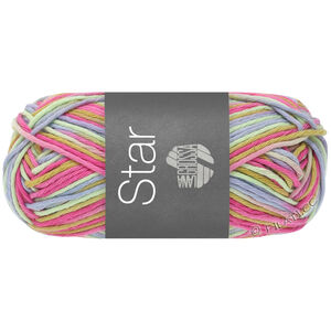 Lana Grossa STAR Print | 354-hvitgrønn/sennep/fiolblå/pink