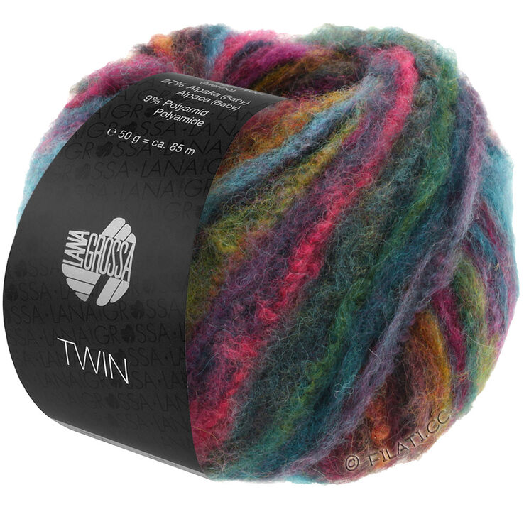 Lana Grossa TWIN 50g | 201-gråblå/pink/oliven/mørk grønn/lilla/oker/grågrønn/petrol