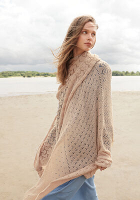 TREKANTTØRKLÆDE Cool Wool Lace - Strikkeoppskrift (NO) fra Lana Grossa