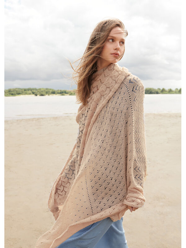Lana Grossa TREKANTTØRKLÆDE Cool Wool Lace - Strikkeoppskrift (NO)