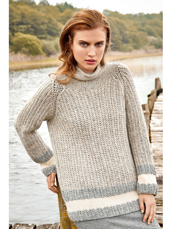 Lana Grossa PULLOVER Alta Moda Alpaca - Strikkeoppskrift (DK)