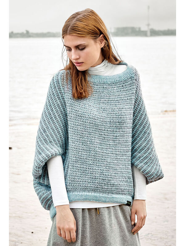 Lana Grossa PONCHOPULLOVER Alta Moda Alpaca - Strikkeoppskrift (DK)