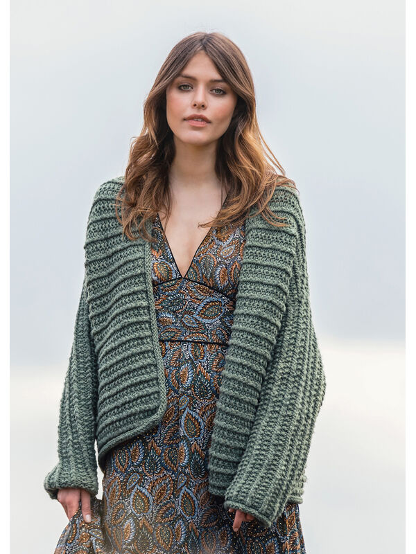 Lana Grossa JAKKE Alta Moda Cashmere 16 - Strikkeoppskrift (NO)