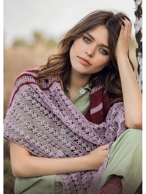 Lana Grossa SKJERF Cool Wool Lace & Silkhair - Strikkeoppskrift (NO)